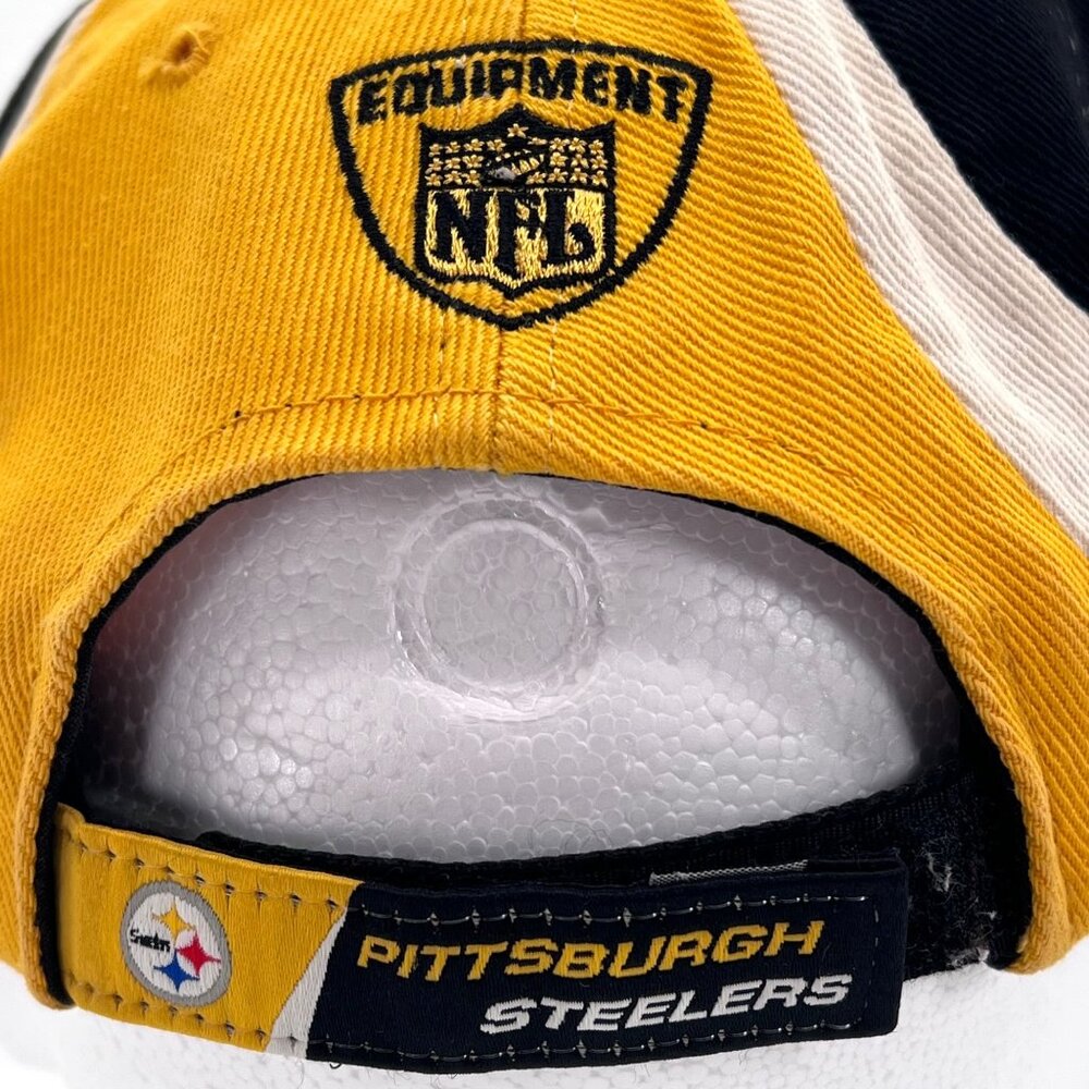 Vintage Pittsburgh Steelers Reebok NFL Equipment Cap OSFA Cotton Black Yellow - Picture 11 of 16